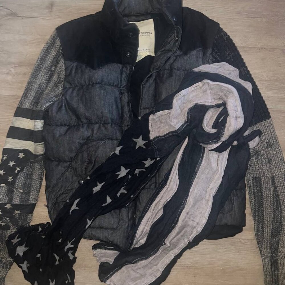 ralph lauren denim supply wool down jacket sz M